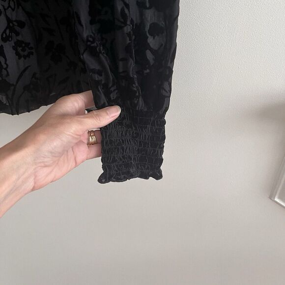 Knox Rose Burnout Velvet Floral Top L Whimsigoth Fairy Grunge Dark Cottagecore - Picture 10 of 13